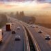 A highway drone shot