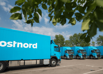 Blue PostNord Trucks