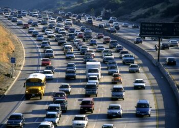 California Traffic Drone Shot