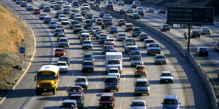California Traffic Drone Shot