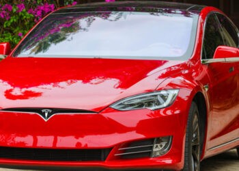 tesla car red