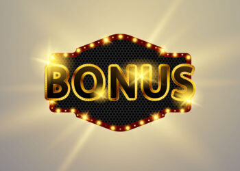 Online casino bonus, slot machine, casino chips flying realistic tokens for gambling, cash for roulette or poker,