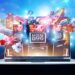 Online Casino Gambling Concept 3D Render Illustration. Las Vegas Casino Games on the Internet. Laptop Computer Concept.