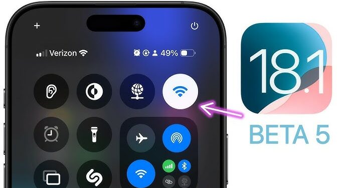 iOS 18.1 Developer Beta 5 update