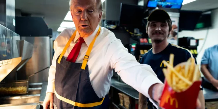 Trump Cooks Fries, Takes Orders at McDonald’s During Pennsylvania Visit