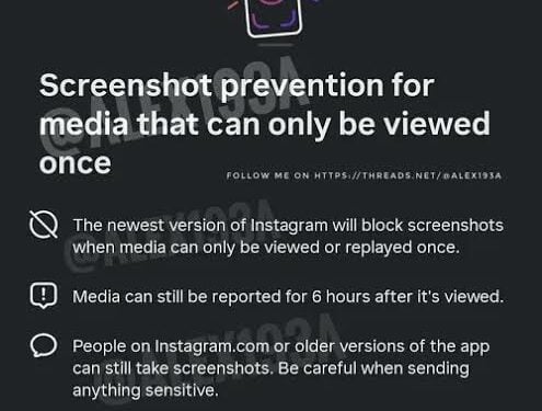 Meta Implements New Screenshot Restrictions on Instagram to Protect Users