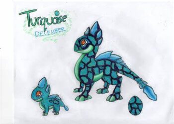 Turquoise dragon in Dragon Vale