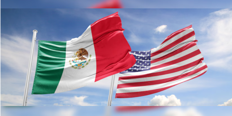 MEXICO AND US FLAG