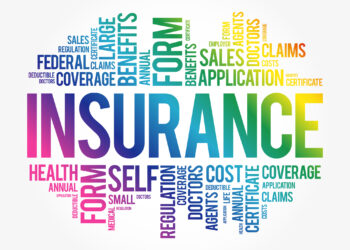 Insurance word cloud collage, healthcare concept background