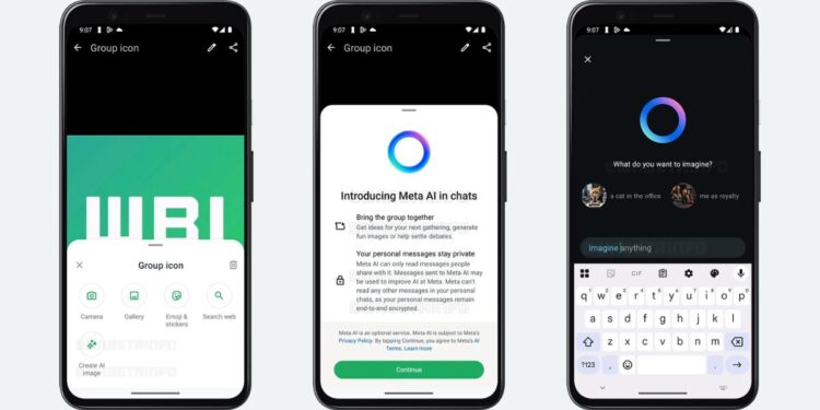WhatsApp Beta Tests AI-Generated Group Icons and Meta AI Widget