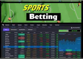 Page of sports betting site with data