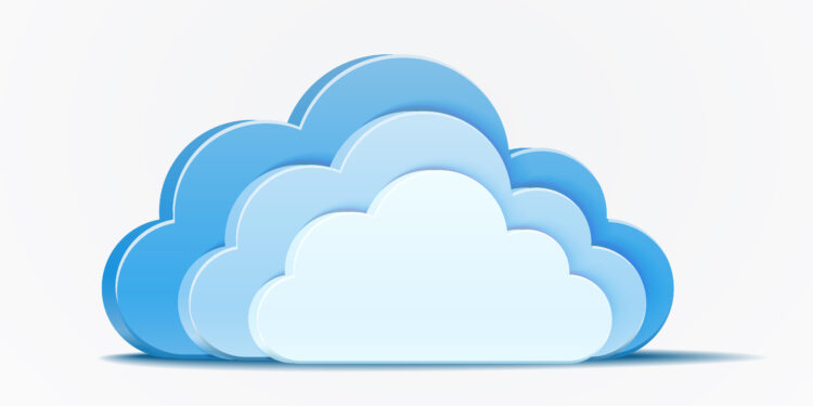 vector blue clouds infographics element on white background