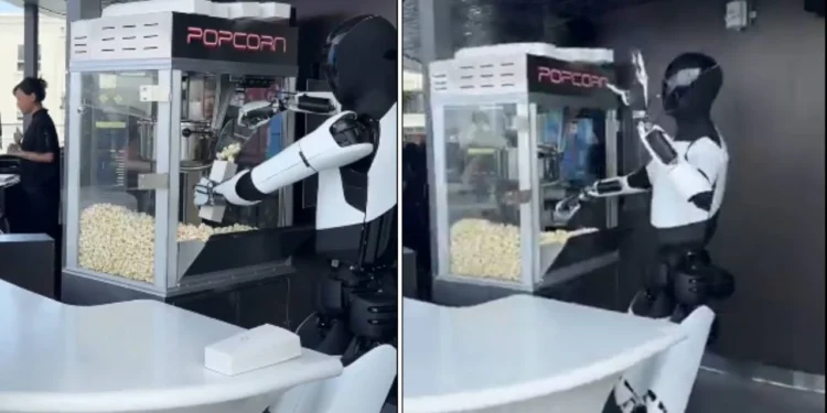 Optimus Unleashed: Tesla’s Humanoid Robot Serves Popcorn at LA Diner