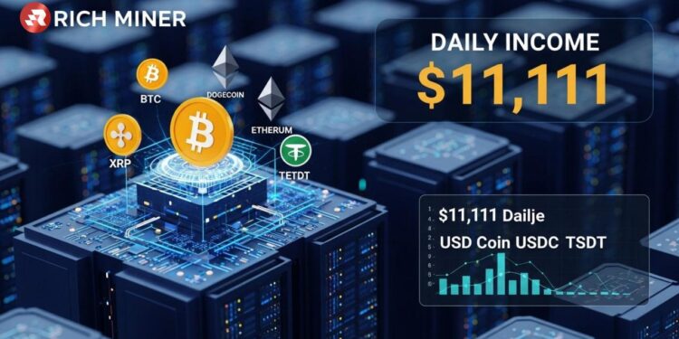 RICH Miner cloud computing power helps BTC, DOGE, ETH, XRP, USDC, USDT to generate daily income of $11,111″