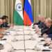 Indian Prime Minister Narendra Modi meets Russian President Vladimir Putin on the sidelines of Shanghai Cooperation Organization Summit in Bishkek, Kyrgyzstan. June 13, 2019 (Indian Ministry of Foreign Affairs/Flickr)