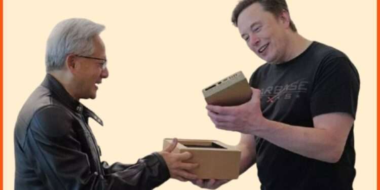 Jensen Huang Hand-Delivers World's Smallest Supercomputer to Elon Musk