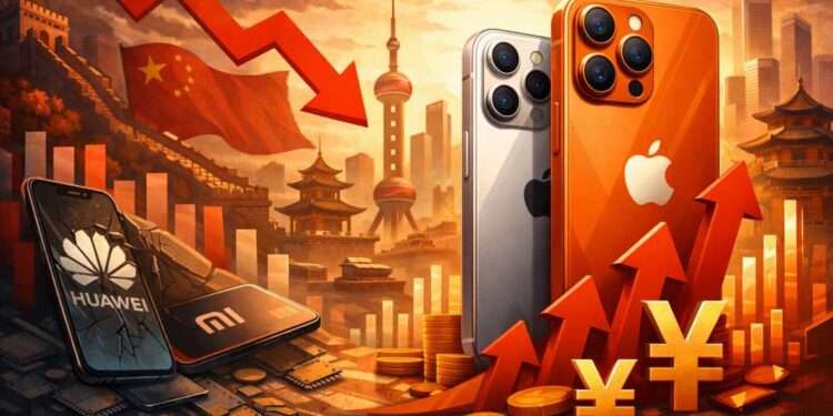 Apple Inc. Finds a Bite in a Shrinking Market as China Smartphone Sales Slide
