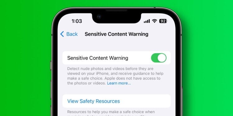 Sensitive Content iPhone