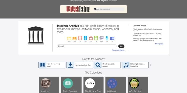 Archived webpages