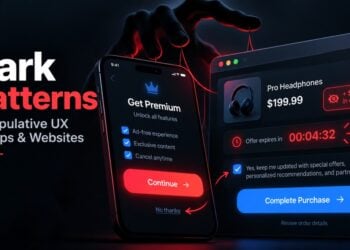 Dark patterns UX examples including fake urgency, confirm shaming, obstruction, hidden information and preselected choices